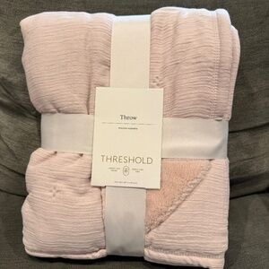 Valentine's Day Gauze Throw with Cozy Reverse Pink - Threshold